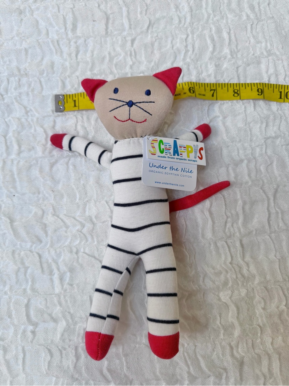 NWT Under the Nile Scrappy’s Organic Cotton Cat Lovey - Picture 3 of 4